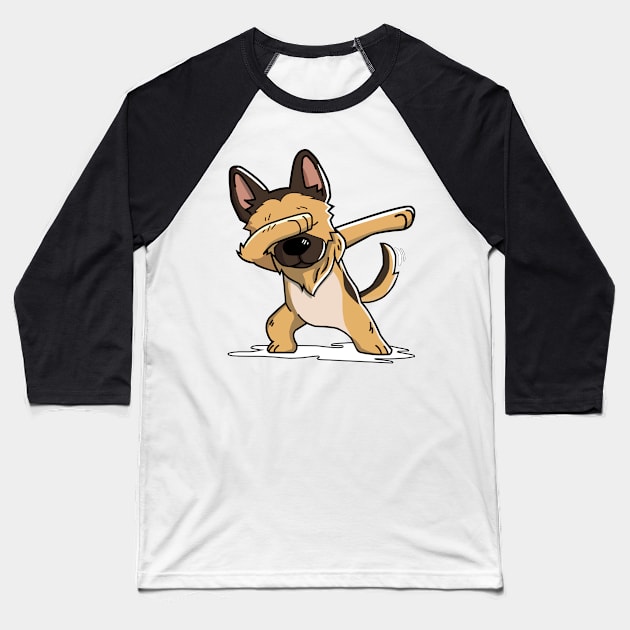 DAB Dog Baseball T-Shirt by medabdallahh8